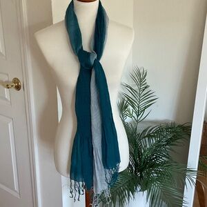 Elegant Teal and Gray Women's Scarf